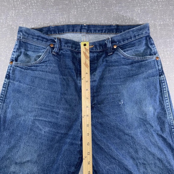 Wrangler 13MWZ Jeans Mens 36x36 Blue Denim Cowboy Cut Western Straight Leg - Picture 4 of 11